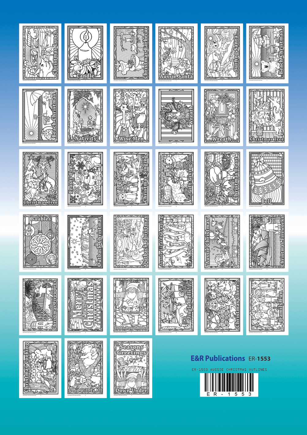 Australian Christmas thumbnails colouring pages
