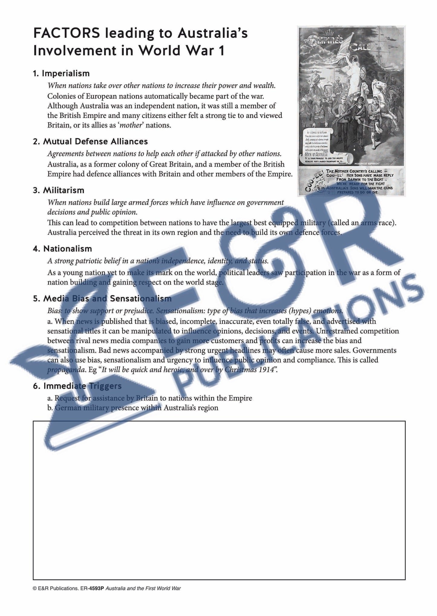 4593 P | Australia's Place in WW1, poster set