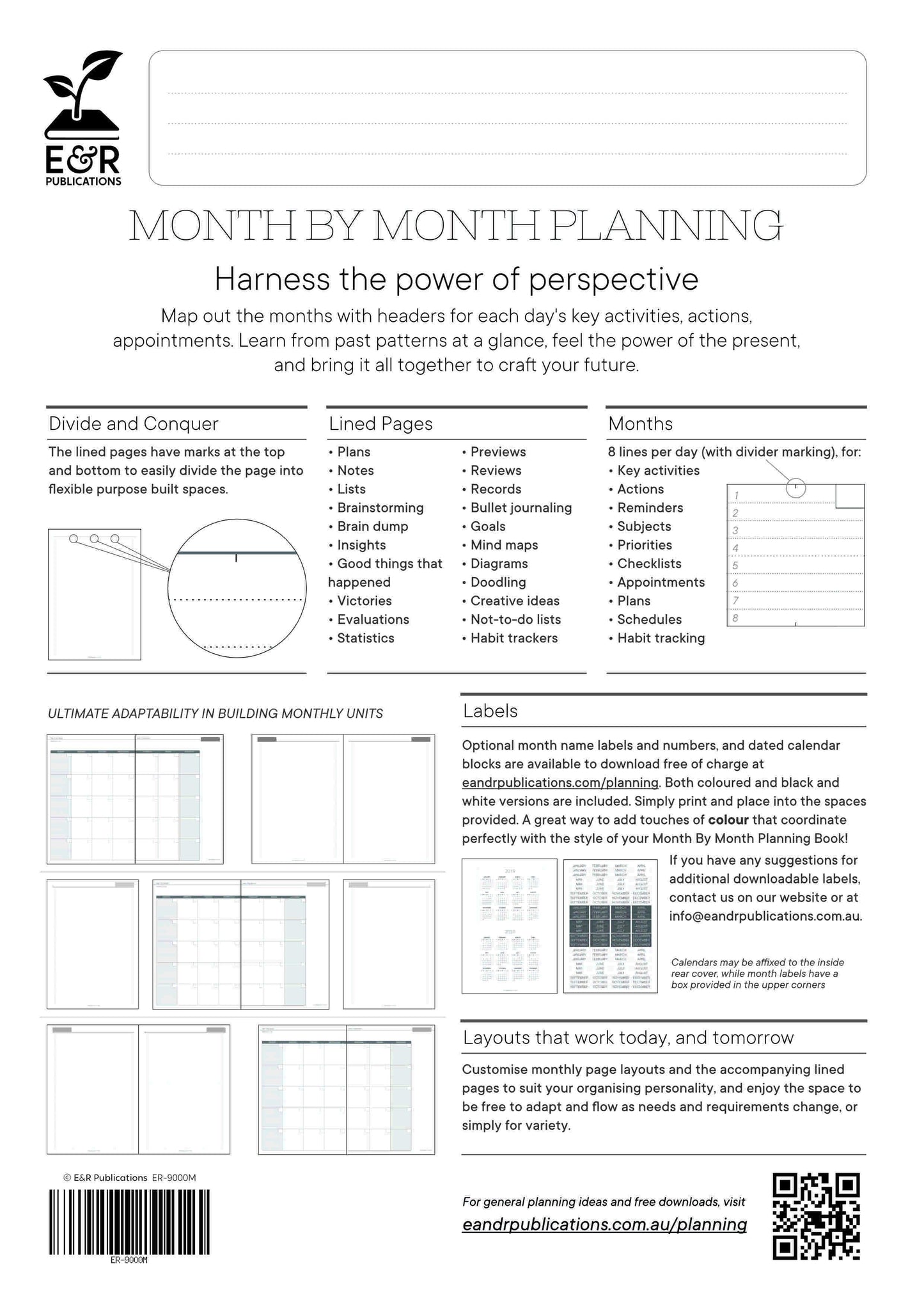 9000M | Month By Month Planning Book