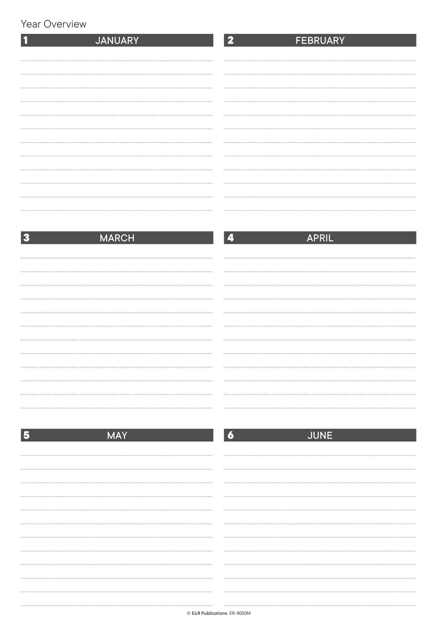 9000M | Month By Month Planning Book