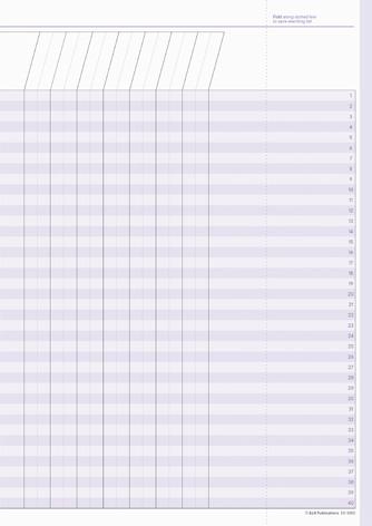 Matrix record sheet, right hand page, dusky purple