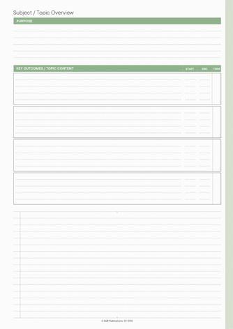 Subject / Topic overview, green