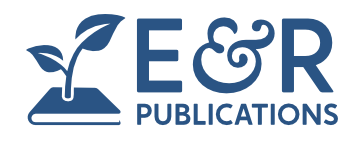 E and R Publications logo: plant growing out of a book, navy