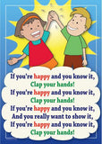 If You're Happy and You Know It colourful children's nursery rhyme song poster
