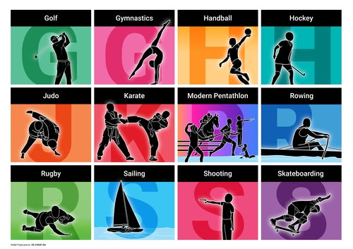 2900P-EN | English Sports Posters + Activity Sheets – E&R Publications